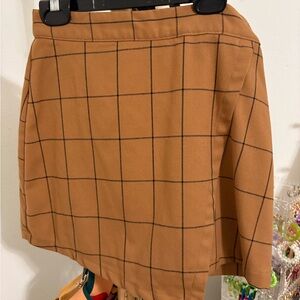 Forever 21 Asymmetrical Skirt in Brown Checkered
